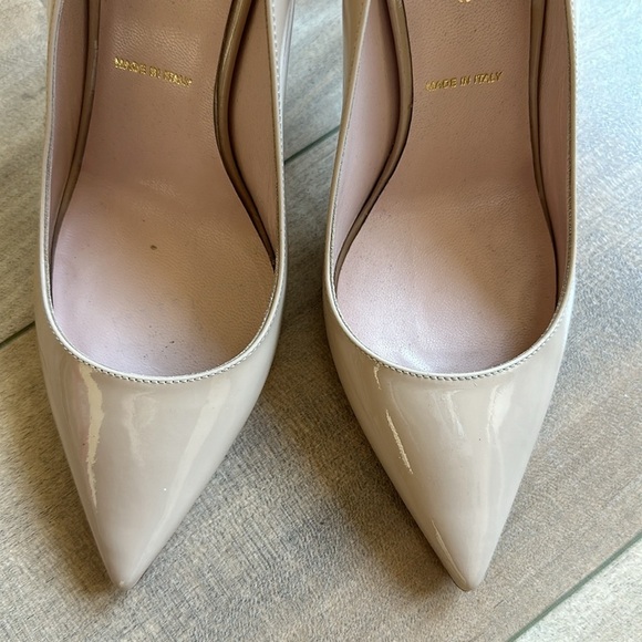 Kate Spade Licorice Camel Patent Leather Pumps Heels Made in Italy Sz 5 - Picture 2 of 6